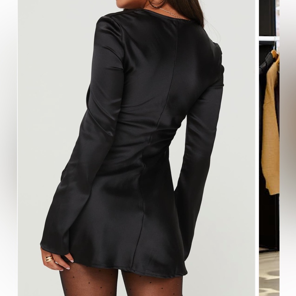 New Princess Polly Phillipa Long Sleeve Mini Dress Black - Picture 7 of 9